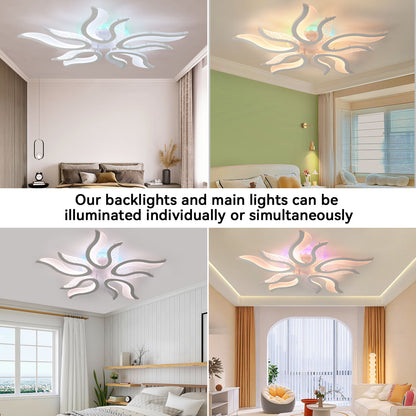 Modern Chandelier LED Lamp White Frame Ceiling Light Living Room Pendant Lights