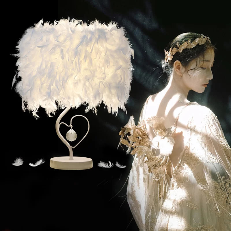 Maldonado 37Cm Modern and Chic Feather Table Lamp