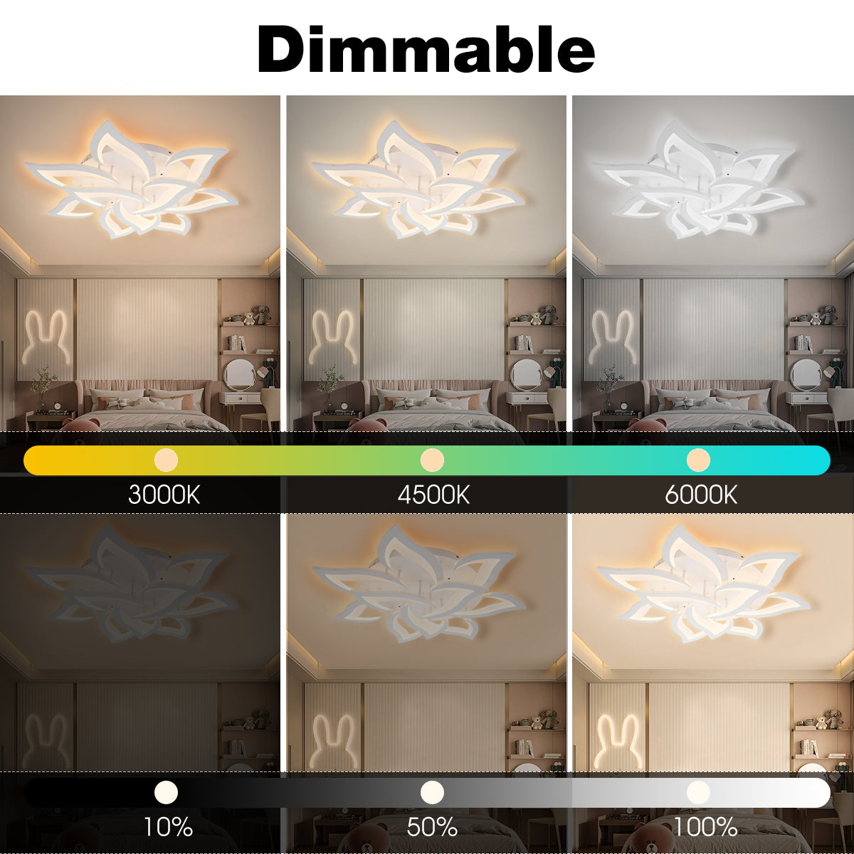 Modern Chandelier LED Lamp White Frame Ceiling Light Living Room Pendant Lights