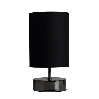 Dimmable Touch Table Lamp with Black Lampshade for Bedroom Nightstand