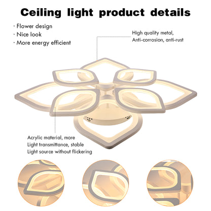 Modern Chandelier LED Lamp White Frame Ceiling Light Living Room Pendant Lights