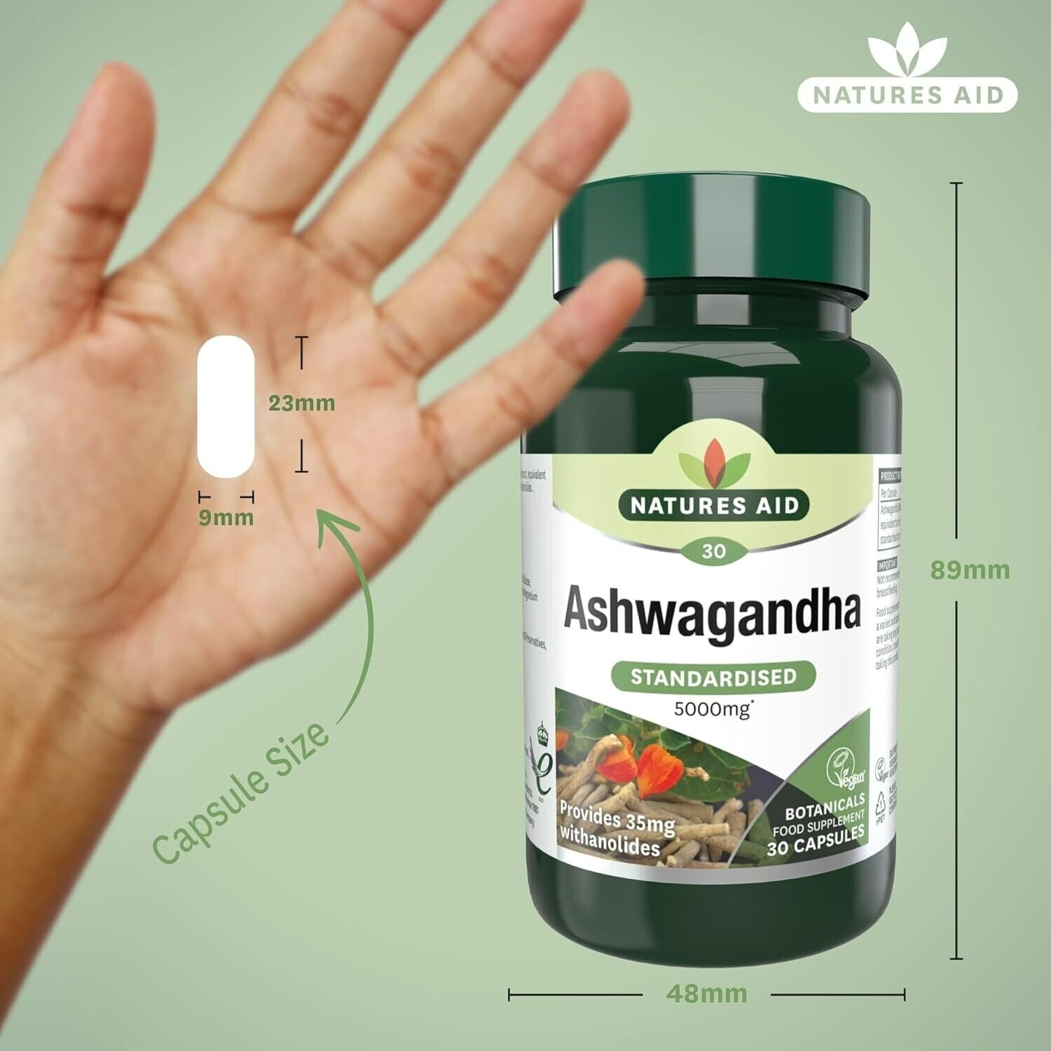 Ashwagandha 5000Mg HIGH STRENGTH - 30 Capsules -STRESS RELIEF-SLEEP AID-ANXIETY