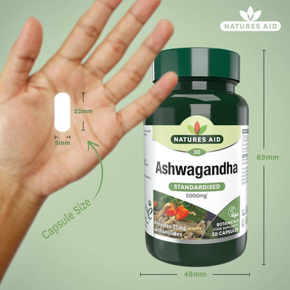 Ashwagandha 5000Mg HIGH STRENGTH - 30 Capsules -STRESS RELIEF-SLEEP AID-ANXIETY