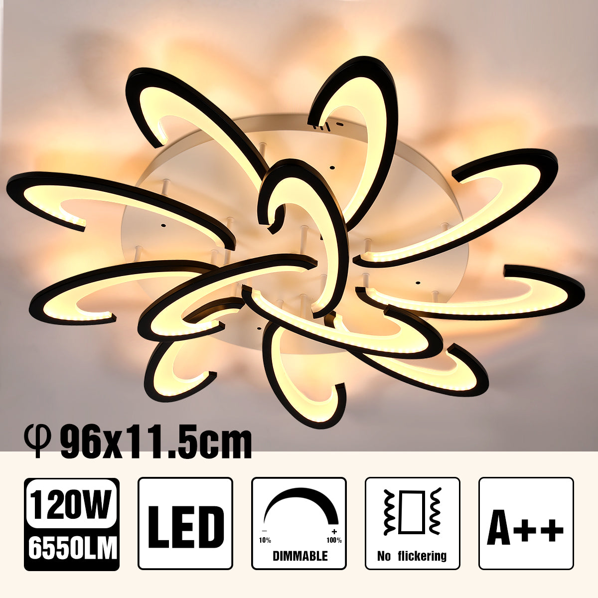 Modern Chandelier LED Lamp White Frame Ceiling Light Living Room Pendant Lights