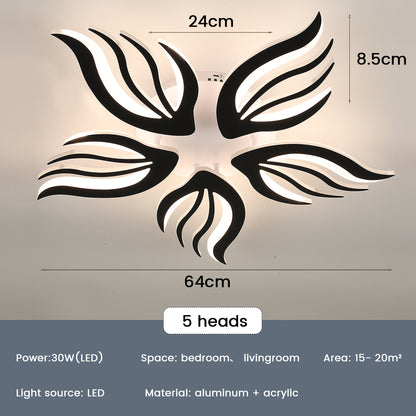 Modern Chandelier LED Lamp White Frame Ceiling Light Living Room Pendant Lights