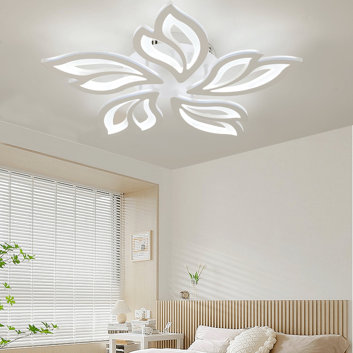 Modern Chandelier LED Lamp White Frame Ceiling Light Living Room Pendant Lights
