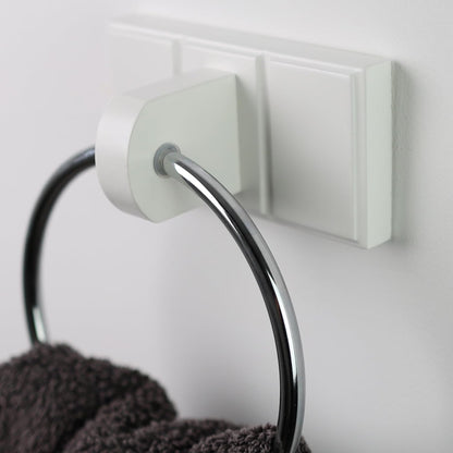 Towel Holder Black Chrome Plated Towel Rail Bath Towel Ring Wall Mounted