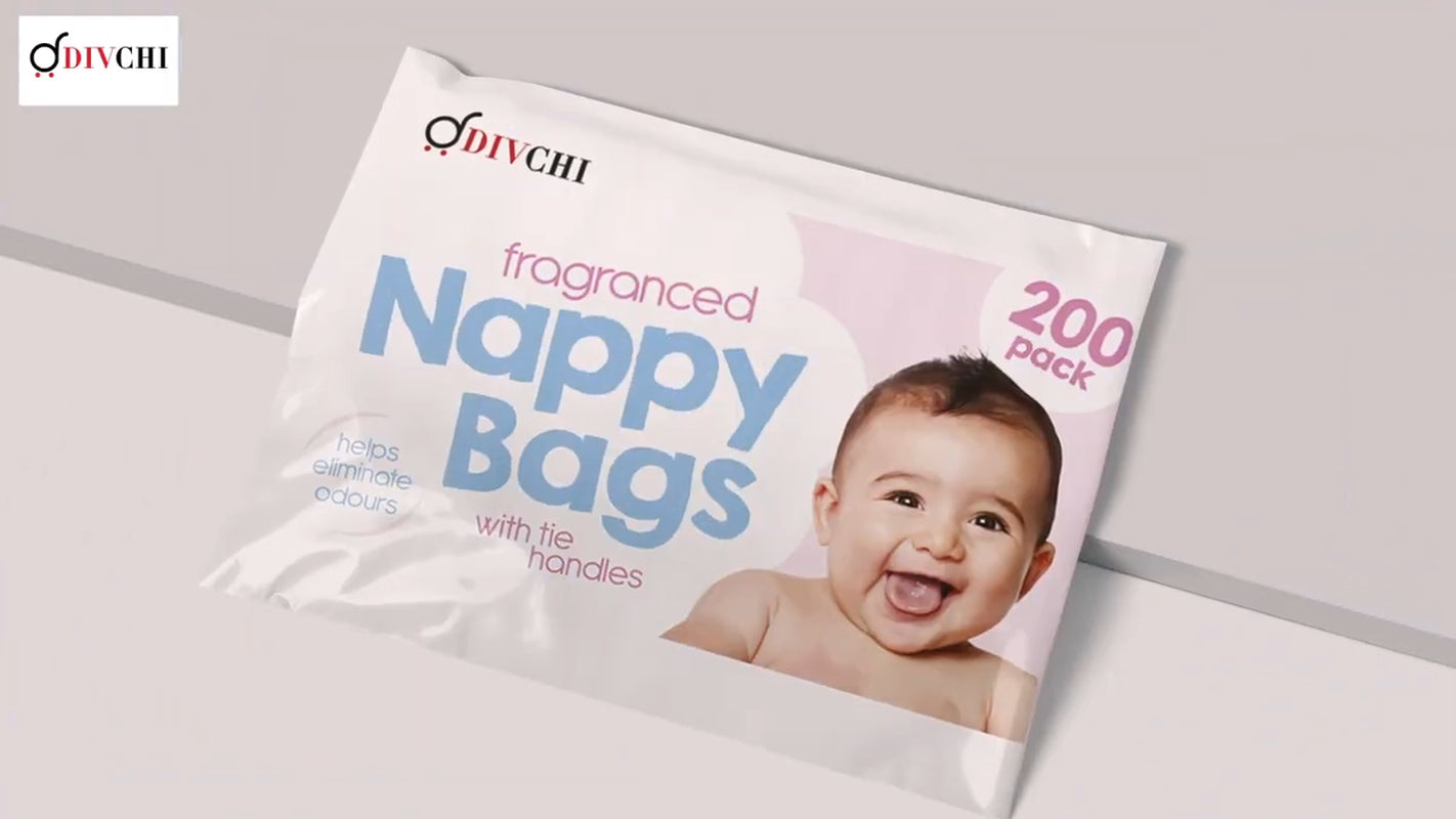 Disposable Tie Handle Nappy Bags Fragranced Scented Baby Changing