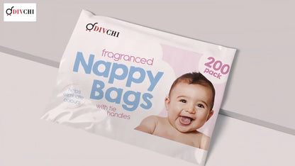 Disposable Tie Handle Nappy Bags Fragranced Scented Baby Changing